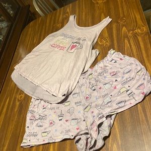 Tank top/shorts pajama set.
